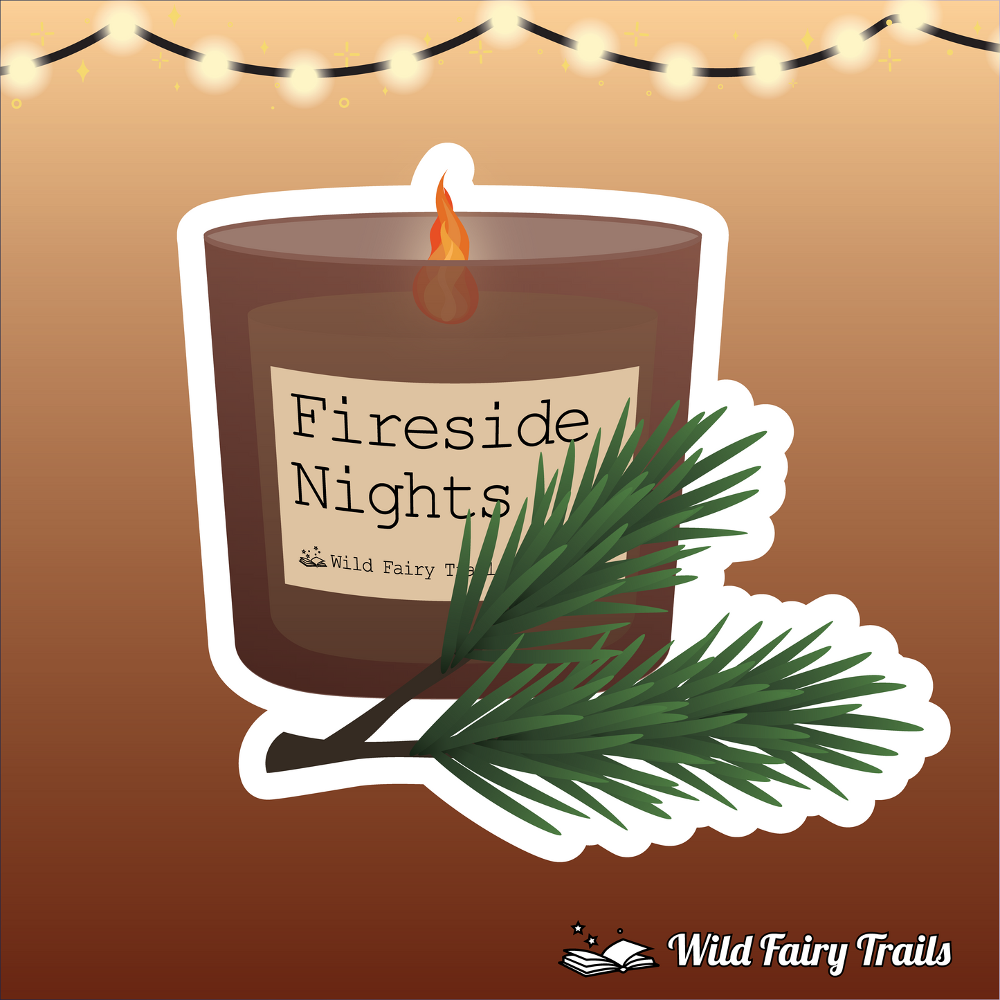 Fireside Nights Candle Sticker