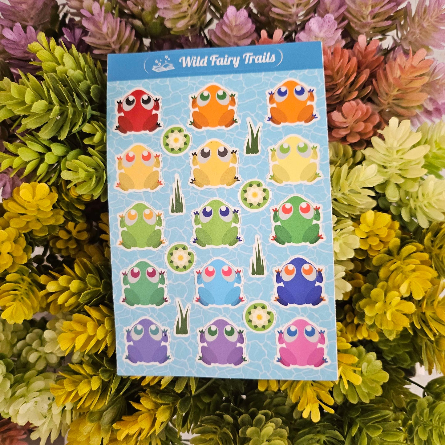 Rainbow Frogs Sticker Sheet